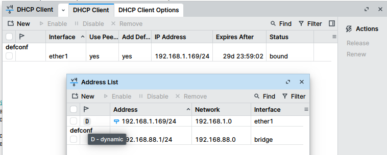 dhcp client